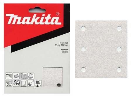 MAKITA papier brúsny suchý zips 102x114 mm 6 dier K60, 10 ks P-35813