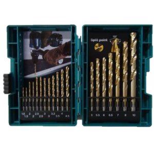 MAKITA sada vrtákov do kovu HSS-TiN po2 ks 1,5;2;2,5;3 a 3,2;3,5;4;4,5;5;5,5;6;6,5;7; 8;10 mm, 19 ks D-67527