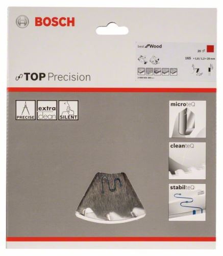 BOSCH Pílový kotúč do okružných píl Top Precision Best for Wood 165 x 20 x 1,8 mm, 20 2608642385