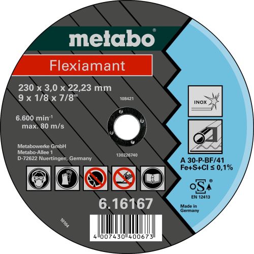 METABO - Flexiamant 125x2,5x22,23 Inox, TF 41 - 616738000