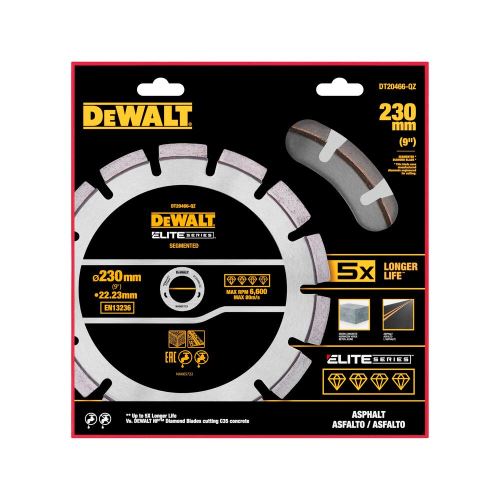 DeWALT Diamantový kotúč ELITE SERIES 230 × 22,23 mm na rezanie asfaltu DT20466