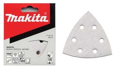 MAKITA papier brúsny suchý zips 94x94x94 mm 6 dier K150, 10 ks P-42737