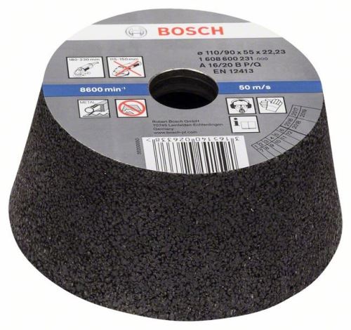 BOSCH Brúsny hrniec, kónický - kov/liatina 90 mm, 110 mm, 55 mm, 16 1608600231