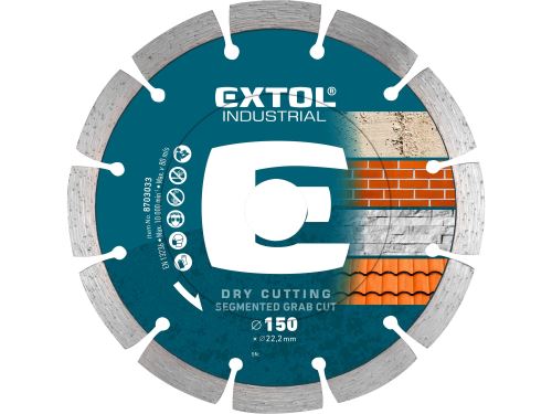 EXTOL INDUSTRIAL kotúč diamantový rezný segmentový Grab Cut, suché rezanie, O 150x22,2x2,3mm 8703033