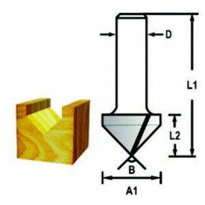 MAKITA Drážkovacia fréza tvaru V stopka 12 mm,12,7x12,7x54 mm D-47911