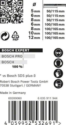 BOSCH EXPERT SDS plus-7X sada 5/6/6/8/8/10/12 mm, 7ks 2608900195