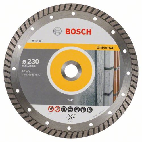 BOSCH Diamantový deliaci kotúč Standard for Universal Turbo 230 x 22,23 x 2,5 x 10 mm 2608602397