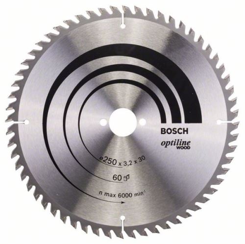 BOSCH Pílový kotúč Optiline Wood 250 x 30 x 3,2 mm, 60 2608640729