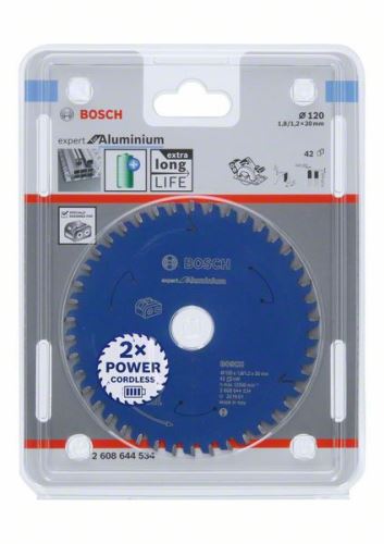 BOSCH Pílový kotúč pre aku píly; Expert for Aluminium 120x20x1,8/1,2x42T 2608644534