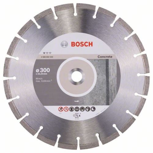 BOSCH Diamantový deliaci kotúč Standard for Concrete 300 x 22,23 x 3,1 x 10 mm 2608602542