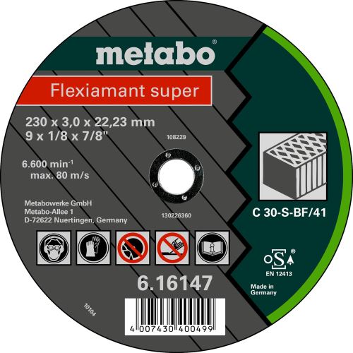 Metabo - Fleximant super 180X3,0X22,23 kameň, TF 41 (616143000)