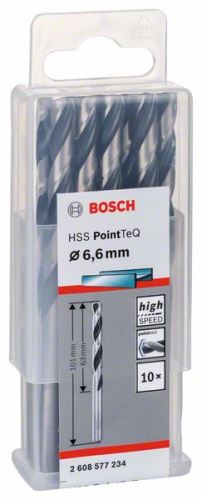 BOSCH Špirálový vrták HSS PointTeQ 6,6 mm (10 ks) 2608577234