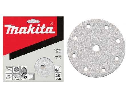 MAKITA papier brúsny suchý zips 150 mm 9 dier K240, 50 ks P-38009