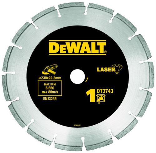 DeWALT DIA Segmentový kotúč nastavovacie materiály a betón, na suché rezanie, 230 x 22,2 mm DT3743