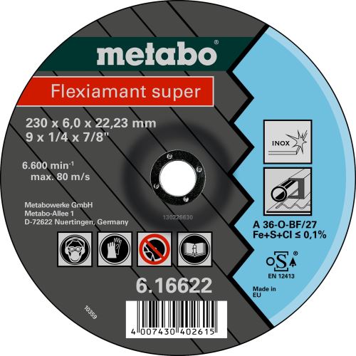 METABO - Flexiamant super 115x6,0x22,23 Inox, SF 27 - 616739000