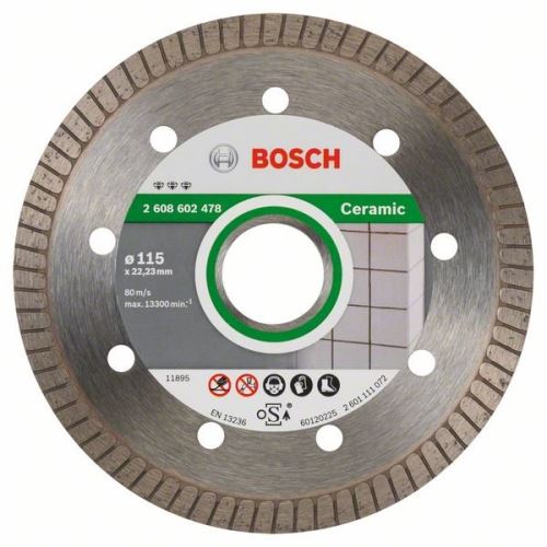 BOSCH Diamantový deliaci kotúč Best for Ceramic Extra-Clean Turbo 115 x 22,23 x 1,4 x 7 mm 2608602478