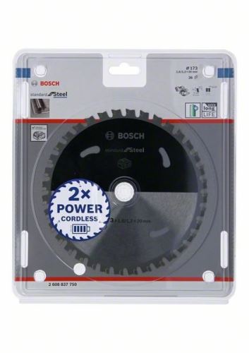 BOSCH Pílový kotúč pre aku píly; Standard for Steel 173x20x1,6/1,2x36T 2608837750