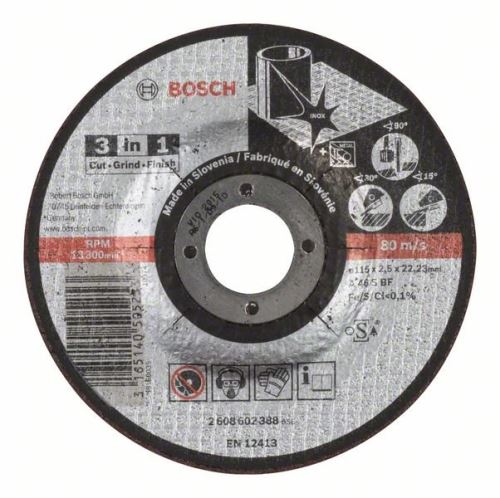 BOSCH Deliaci kotúč 3 v 1 A 46 S BF, 115 mm, 2,5 mm 2608602388