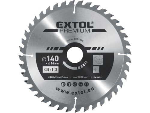 EXTOL PREMIUM kotúč pílový s SK plátkami, O140x2, 6x16mm, 30T 8803210