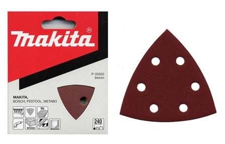 MAKITA papier brúsny suchý zips 94x94x94 mm 6 dier K120, 10 ks P-33299