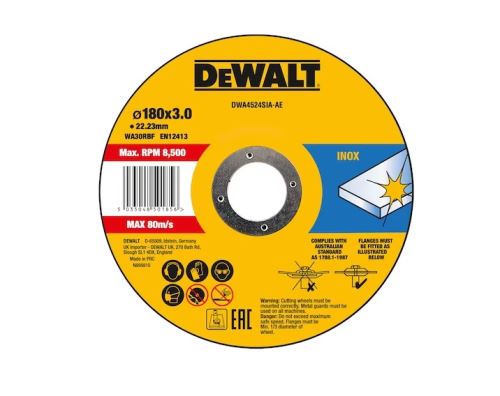 DeWALT Rezný kotúč na nerezovú oceľ 180 x 3 x 22,23 mm DWA4524SIA