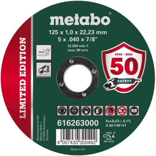 METABO - Limited Edition 125 x 1,0 x 22,23 Inox, TF 41