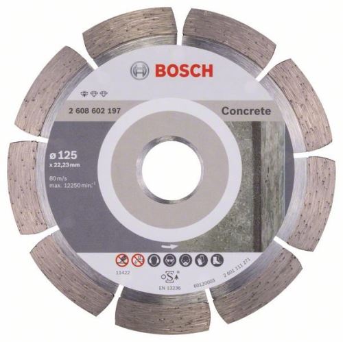 BOSCH Diamantový deliaci kotúč Standard for Concrete 125 x 22,23 x 1,6 x 10 mm 2608602197