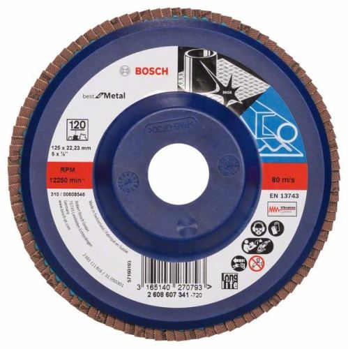 BOSCH Lamelový brúsny kotúč X571, Best for Metal D = 125 mm; G = 120, rovný 2608607341