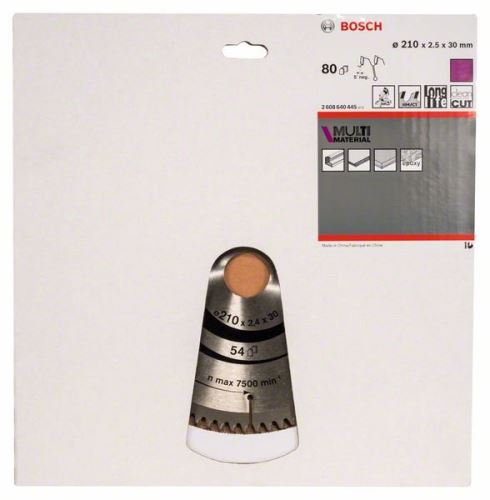 BOSCH Pílový kotúč Multi Material 210 x 30 x 2,5 mm; 80 2608640445