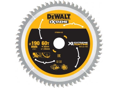 DeWALT Pílový kotúč (ideálny pre píly FLEXVOLT) 190 x 30mm, 60 zubov DT99564