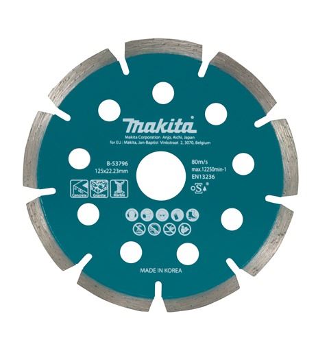 MAKITA kotúč rezný diamantový 125x22.23 mm pre aku uhlové brúsky B-53796