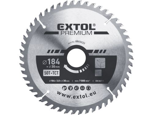 EXTOL PREMIUM kotúč pílový s SK plátkami, O 184x3, 0x30mm, 50T 8803222