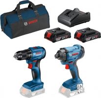 BOSCH Sada 18V AKU náradia (GDR + GSR + 2x akumulátor 2 Ah, nabíjačka, taška) 0615990N3R