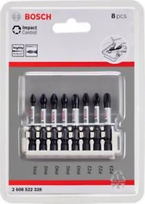 BOSCH Súprava skrutkovacích nástavcov Impact Control, 8 kusov, 1×PH1;3×PH2;1×PH3;2×PZ2;1×PZ3 2608522328