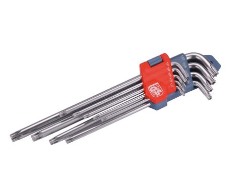 EXTOL PREMIUM L-kľúče TORX predĺžené, sada 9ks, T10-50mm