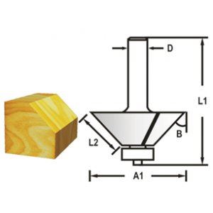 MAKITA Fazetová/hranová fréza s ložiskom stopka 8 mm,30,2x12,7x55 mm D-48670