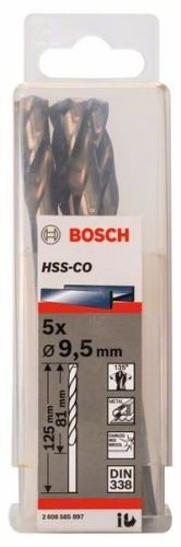 BOSCH Vrtáky do kovu HSS-Co, DIN 338 9,5 x 81 x 125 mm (5 ks) 2608585897