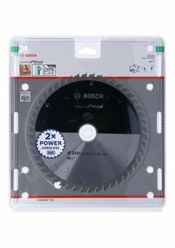 BOSCH Pílový kotúč pre aku píly; Standard for Wood 210x30x1,7/1,2x48T 2608837714