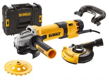 DEWALT Uhlová brúska 125 mm, 1500W + set na brúsenie betónu DWE4257KT