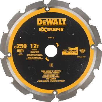 DeWALT pílový kotúč pre cementovláknité a laminátové dosky, 250 x 30 mm, 12 zubov DT1474