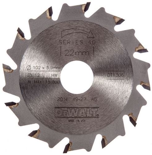 DeWALT Kotúč (pre lamelovaciu frézku DW682K) 105 x 22 mm, 12 zubov DT1306