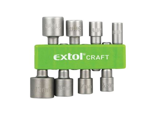 EXTOL CRAFT Hlavice nástrčné do vŕtačky, sada 8ks, 5-13mm