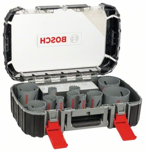 BOSCH 17dielna sada univerzálnych dieroviek HSS BIM 20; 22; 25; 32; 35; 40; 44; 51; 60; 64; 76 mm 2608580887