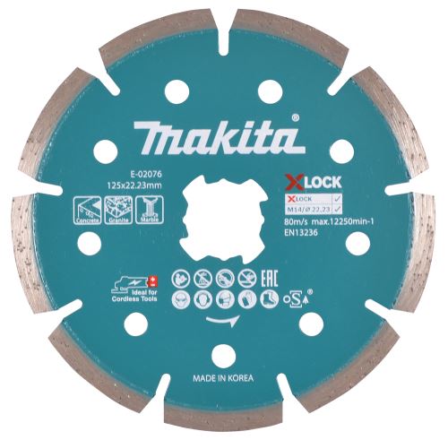 MAKITA kotúč rezný diamantový X-lock 125x1.6x22.23 mm E-02076