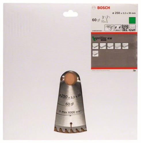 BOSCH Pílový kotúč Optiline Wood 250 x 30 x 3,2 mm, 60 2608640665