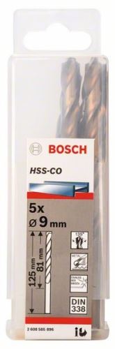 BOSCH Vrtáky do kovu HSS-Co, DIN 338 9 x 81 x 125 mm (5 ks) 2608585896