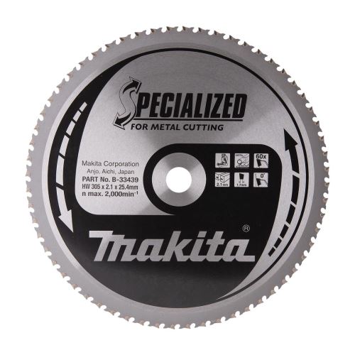 MAKITA kotúč pílový oceľ SPECIALIZED 30 mm5x2.1x25.4 mm 60 zubov B-33439