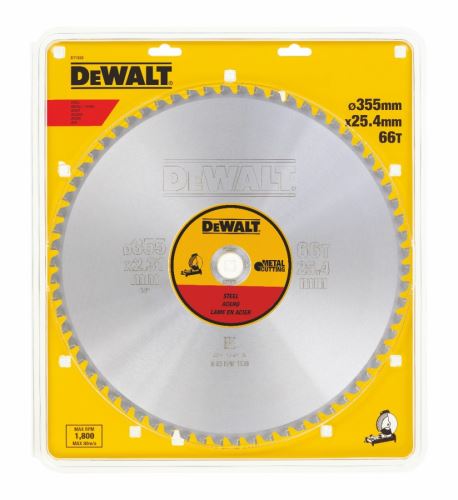 DeWALT pílový kotúč na rezanie ocele, 355 x 25,4 mm, 66 zubov DT1926