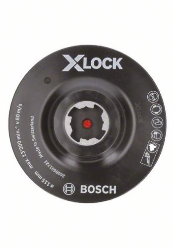 BOSCH X-LOCK Oporný tanier systému s upínacím systémom so suchým zipsom, 115 mm, 13 300 ot./min 2608601721