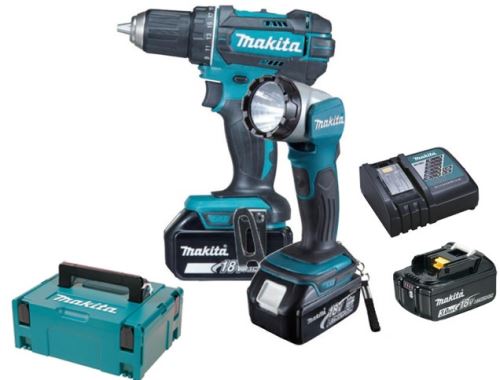 MAKITA Aku vŕtací skrutkovač so svietidlom 3x Li-ion LXT 18V/3,0 Ah, Makpac DDF482RFJ1